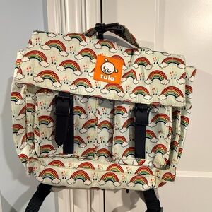 Tula Cream Rainbow Print Kids Backpack with Black Straps